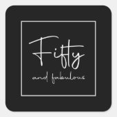Sticker Carré Calligraphie de script moderne Cinquante et fabule (Devant)