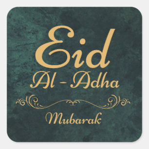 Sticker Carré Calligraphie d'or Aïd Al-Adha Moubarak 2025
