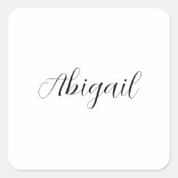 Calligraphie Elégant Noir Blanc Plaine Nom simple