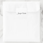 Sticker Carré Calligraphie Elegant noir & blanc Rétro (Sac)