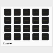 Sticker Carré Calligraphie Elegant Retro Gold & Black Nom (Feuille)