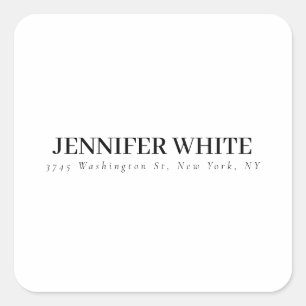 Sticker Carré Calligraphie Élégante Noir & Blanc Gras Retro