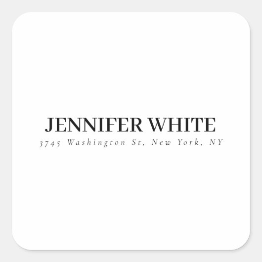 Sticker Carré Calligraphie Élégante Noir & Blanc Gras Retro (Devant)