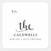 Sticker Carré Calligraphie familiale traditionnelle Nom du cadea (Devant)