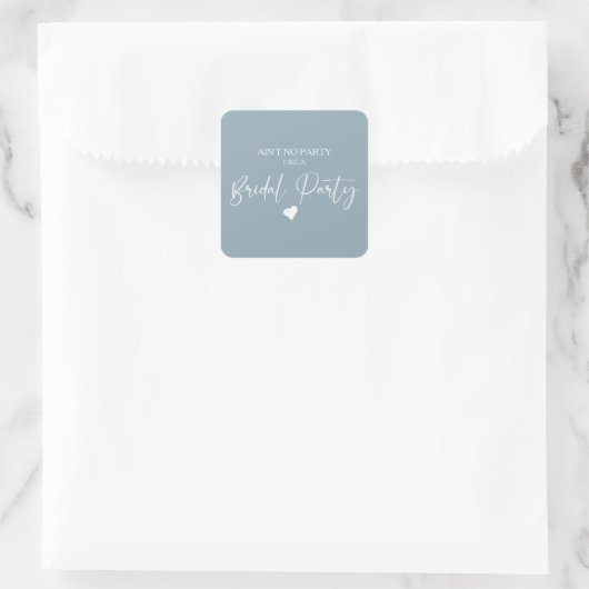 Sticker Carré Calligraphie minimaliste pour l'équipe de mariée (Sac)