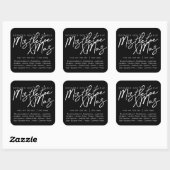 Sticker Carré Calligraphie moderne lettrant bougie blanche noire (Feuille)
