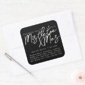 Sticker Carré Calligraphie moderne lettrant bougie blanche noire (Enveloppe)