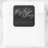 Sticker Carré Calligraphie moderne lettrant bougie blanche noire (Sac)