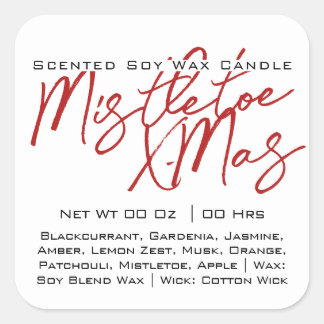 Sticker Carré Calligraphie moderne lettrant bougie noire blanche