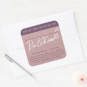 Sticker Carré Calligraphie moderne Lilac Kraft Papier Bougie Éti (Enveloppe)