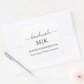 Sticker Carré Calligraphie Monogramme artisanal ou Ajouter un lo (Enveloppe)