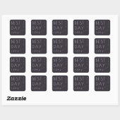 Sticker Carré Calligraphie Navy Élégante (Feuille)
