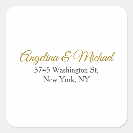 Sticker Carré Calligraphie professionnelle Elegant or couleur (Devant)