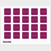 Sticker Carré Calligraphie Simple Couleur Vin Nom Professionnel (Feuille)