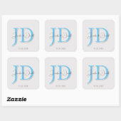 Sticker Carré Calligraphie tendance monogramme de script classiq (Feuille)