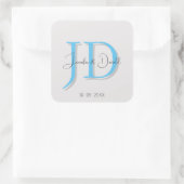 Sticker Carré Calligraphie tendance monogramme de script classiq (Sac)