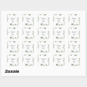 Sticker Carré Calligraphie verte moderne Mariage Enveloppe Phoqu (Feuille)