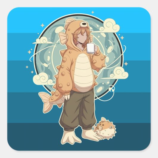 Sticker Carré Calm Before the Puff (Devant)