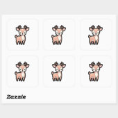 Sticker Carré Calm Deer – Cute Kawaii Animal Illustration (Feuille)