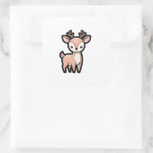 Sticker Carré Calm Deer – Cute Kawaii Animal Illustration (Sac)
