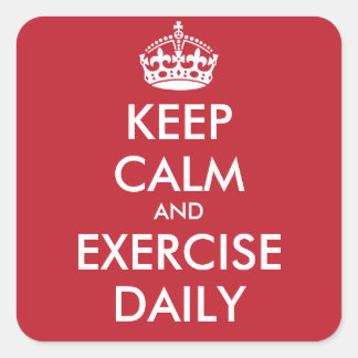 Sticker Carré CALME ET EXERCICE QUOTIDIEN - texte personnalisé