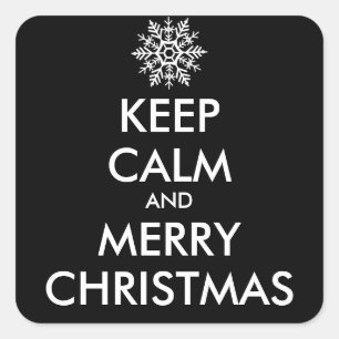 Sticker Carré CALME ET JOYEUX NOËL - texte personnalisé