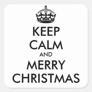 Sticker Carré CALME ET JOYEUX NOËL - texte personnalisé