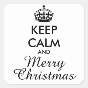 Sticker Carré CALME ET JOYEUX NOËL - texte personnalisé
