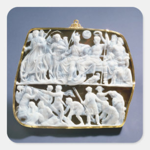 Sticker Carré Camée romaine d'onyx, ANNONCE du 1er siècle