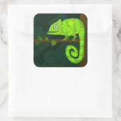Sticker Carré Caméléon mignon vert (Sac)
