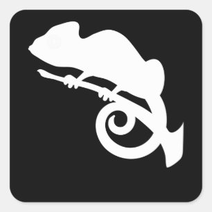 Sticker Carré Camelion Lizard Gecko Amphibian Animal Jungle Cade