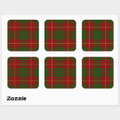 Sticker Carré Cameron tartan rouge vert plaid (Feuille)