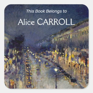 Sticker Carré Camille Pissarro - Boulevard Montmartre en nuit