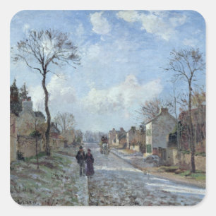 Sticker Carré Camille Pissarro   La Route de Louveciennes, 1872