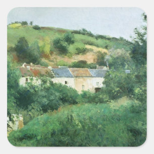 Sticker Carré Camille Pissarro   le chemin dans le village, 1875