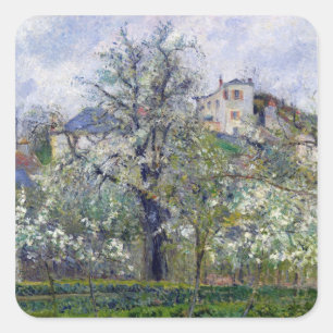 Sticker Carré Camille Pissarro   Le Jardin végétal avec les arbr