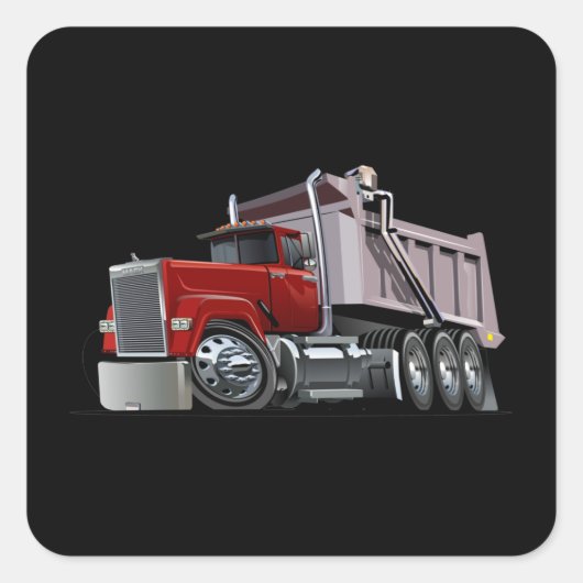 Sticker Carré Camion de dessin (Devant)