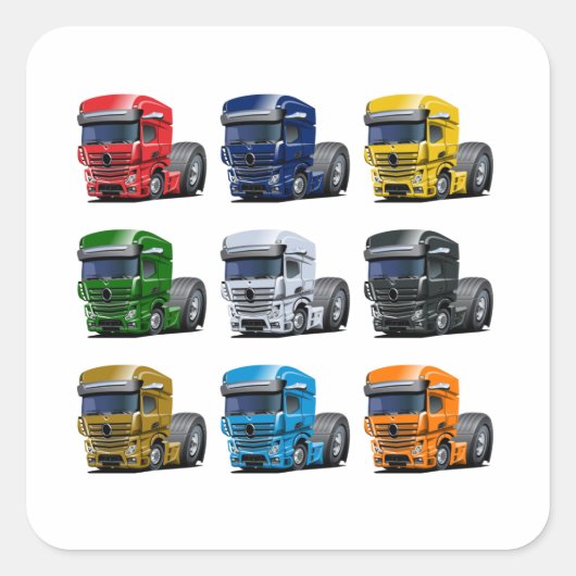 Sticker Carré Camion de dessin (Devant)