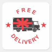 Sticker Carré Camion de livraison gratuite (Devant)