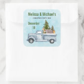 Sticker Carré Camion de Noël avec de mignons animaux Économisez (Sac)