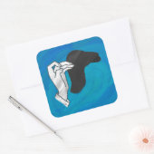 Sticker Carré Camion Ombre Sur Bleu (Enveloppe)