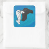 Sticker Carré Camion Ombre Sur Bleu (Sac)