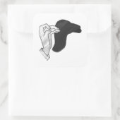 Sticker Carré Camion Silhouette à la main (Sac)