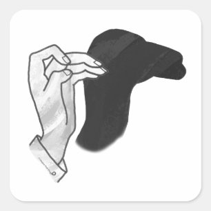 Sticker Carré Camion Silhouette à la main