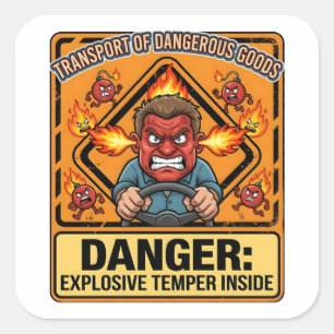 Sticker Carré Camionneur à tempérament explosif Téléchargement