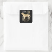 Sticker Carré Camo American Flag Yellow Labrador Retriever  (Sac)
