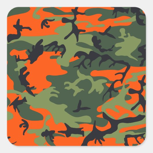 Sticker Carré Camo Chasseur orange (Devant)