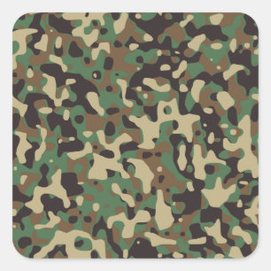 Sticker Carré Camo forêt