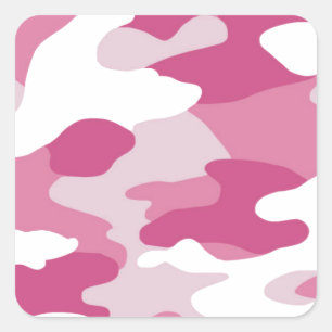 Sticker Carré Camo rose