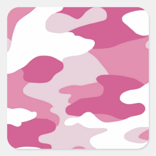 Sticker Carré Camo rose (Devant)